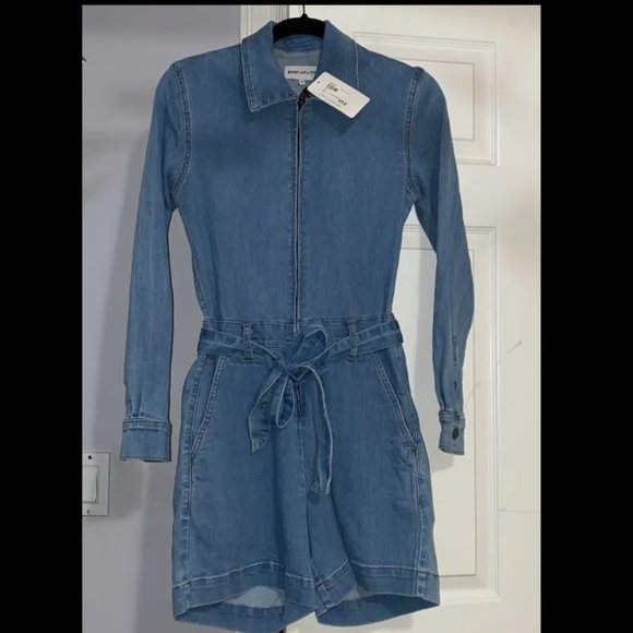 Size women’s small/S, Rivet Utility Denim jumper, long sleeve romper - Picture 2 of 7